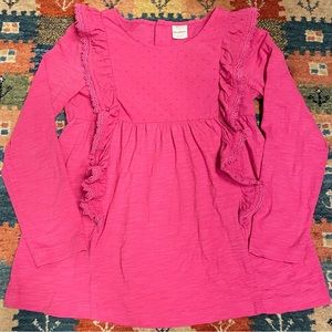 Hanna Andersson Swiss Dot and Lace Frill Top Like New Size 10 (140 cm Euro)